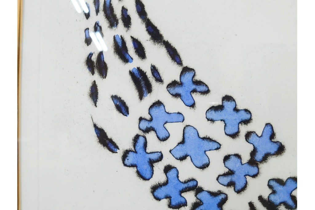 真作　サイン&メッセージ入り　リチャード・スペア(Richard Spare)　3/75　ドライポイント(銅版画)・水彩画　「Hearts and Flowers(ハートと花)」　外箱付き　(R-087300)