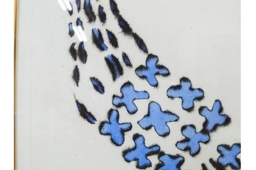 真作　サイン&メッセージ入り　リチャード・スペア(Richard Spare)　3/75　ドライポイント(銅版画)・水彩画　「Hearts and Flowers(ハートと花)」　外箱付き　(R-087300)