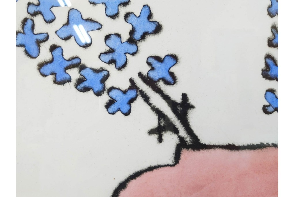 真作　サイン&メッセージ入り　リチャード・スペア(Richard Spare)　3/75　ドライポイント(銅版画)・水彩画　「Hearts and Flowers(ハートと花)」　外箱付き　(R-087300)