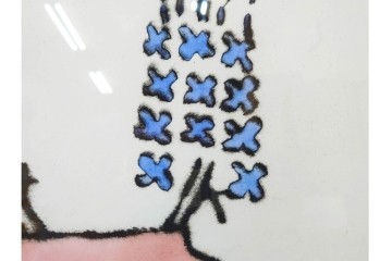 真作　サイン&メッセージ入り　リチャード・スペア(Richard Spare)　3/75　ドライポイント(銅版画)・水彩画　「Hearts and Flowers(ハートと花)」　外箱付き　(R-087300)