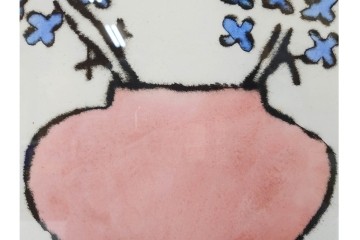 真作　サイン&メッセージ入り　リチャード・スペア(Richard Spare)　3/75　ドライポイント(銅版画)・水彩画　「Hearts and Flowers(ハートと花)」　外箱付き　(R-087300)