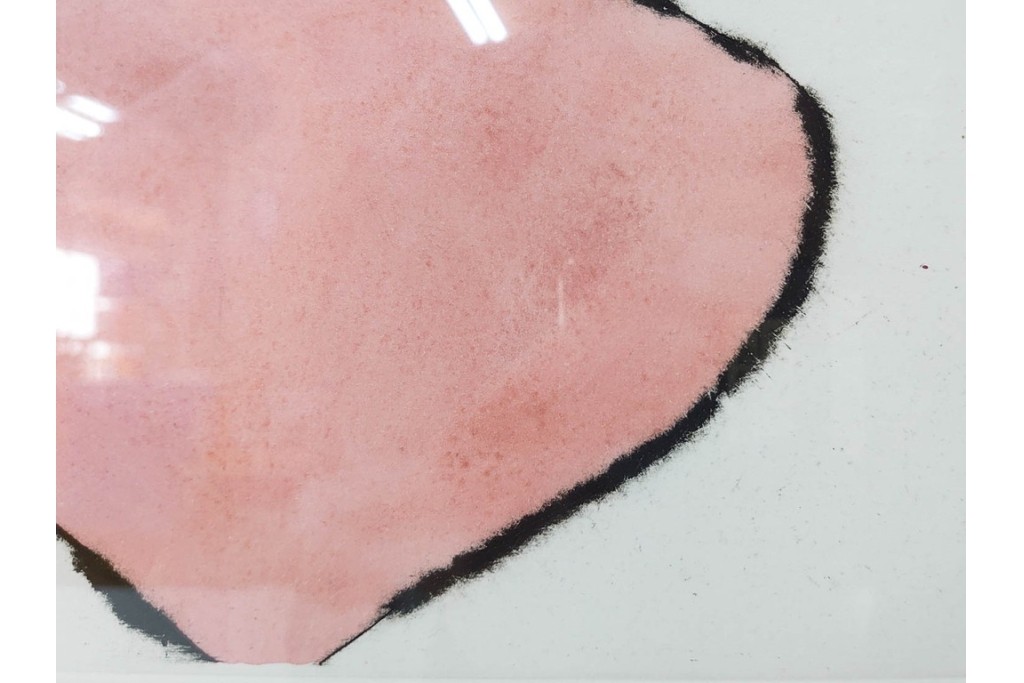 真作　サイン&メッセージ入り　リチャード・スペア(Richard Spare)　3/75　ドライポイント(銅版画)・水彩画　「Hearts and Flowers(ハートと花)」　外箱付き　(R-087300)