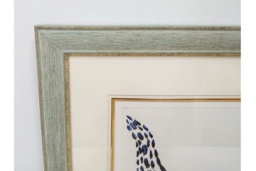 真作　サイン&メッセージ入り　リチャード・スペア(Richard Spare)　3/75　ドライポイント(銅版画)・水彩画　「Hearts and Flowers(ハートと花)」　外箱付き　(R-087300)