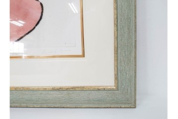 真作　サイン&メッセージ入り　リチャード・スペア(Richard Spare)　3/75　ドライポイント(銅版画)・水彩画　「Hearts and Flowers(ハートと花)」　外箱付き　(R-087300)