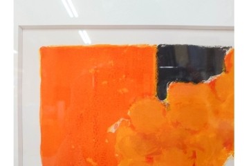 真作　1994年制作　ベルナール・カトラン(Bernard Cathelin)　13/75　「インドバラとゼラニウム」　サイン付きのリトグラフ　証明書・外箱付き　(R-087302)