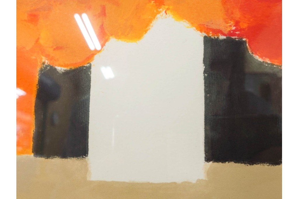 真作　1994年制作　ベルナール・カトラン(Bernard Cathelin)　13/75　「インドバラとゼラニウム」　サイン付きのリトグラフ　証明書・外箱付き　(R-087302)