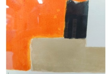 真作　1994年制作　ベルナール・カトラン(Bernard Cathelin)　13/75　「インドバラとゼラニウム」　サイン付きのリトグラフ　証明書・外箱付き　(R-087302)