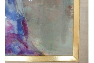 真作　田中実　水彩画　F6号　「印度の服」　異国情緒漂う女性を描いた絵画　外箱付き　(R-087303)