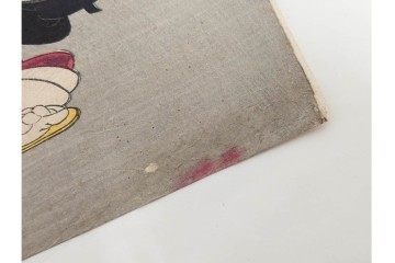 真作　明治期　楊洲周延　「千代田之大奥 おたち退」　勇ましい奥女中の姿が印象的な木版画の浮世絵　3枚続　(R-087305)