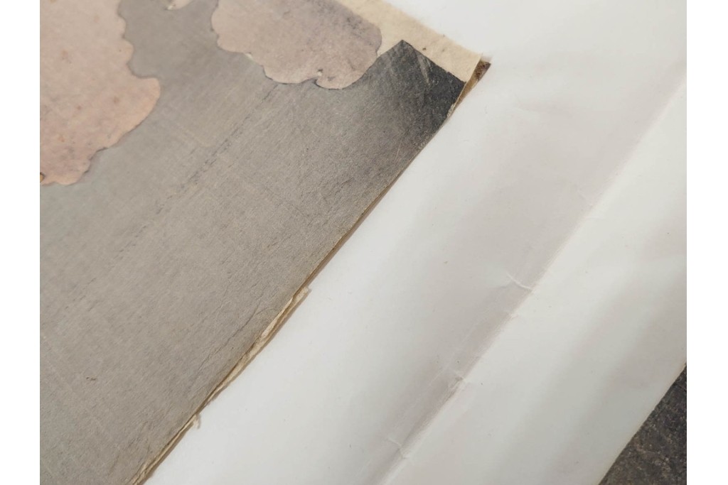 真作　明治期　楊洲周延　「千代田之大奥 おたち退」　勇ましい奥女中の姿が印象的な木版画の浮世絵　3枚続　(R-087305)