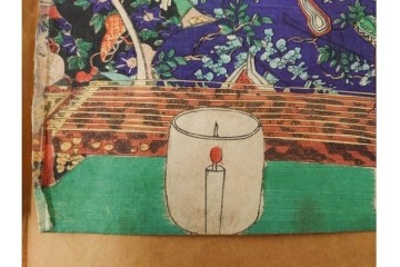 真作　歌川豊国　「見立源氏琴碁書画之内」　合奏の様子が描かれた木版画の浮世絵　3枚続　(R-087309)