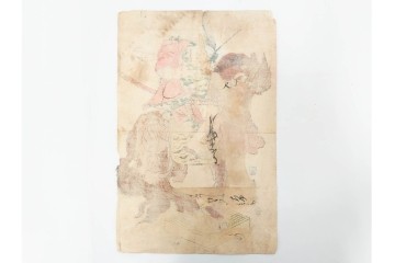 真作　歌川国貞・豊国他　小栗判官・武者絵・美人画　木版画の浮世絵3枚セット　(R-087311)