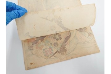 真作　歌川国貞・豊国他　小栗判官・武者絵・美人画　木版画の浮世絵3枚セット　(R-087311)