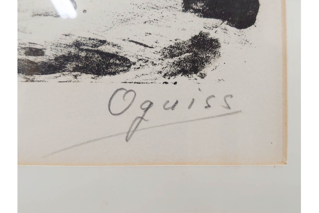 真作　1967年　サイン入り　荻須高徳　30/40　「風景」　メニルモンタンの一角を描いたリトグラフ　外箱付き　(R-087315)