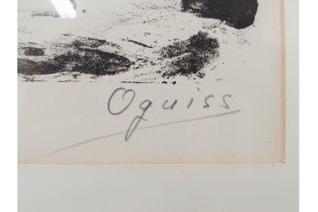 真作　1967年　サイン入り　荻須高徳　30/40　「風景」　メニルモンタンの一角を描いたリトグラフ　外箱付き　(R-087315)