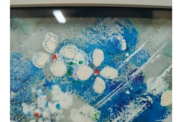 真作　西村計雄　油彩　F3号　「あじさい」　鮮やかな紫陽花を描いた絵画　外箱付き　(R-087316)