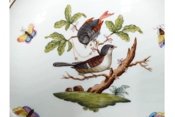 ハンガリー　ヘレンド(HEREND)　ロスチャイルド・バードシリーズ　上品なプレートとナプキンリングのセット　(R-087317)