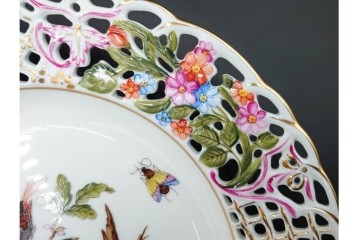 ハンガリー　ヘレンド(HEREND)　ロスチャイルド・バードシリーズ　上品なプレートとナプキンリングのセット　(R-087317)