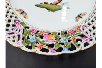 ハンガリー　ヘレンド(HEREND)　ロスチャイルド・バードシリーズ　上品なプレートとナプキンリングのセット　(R-087317)