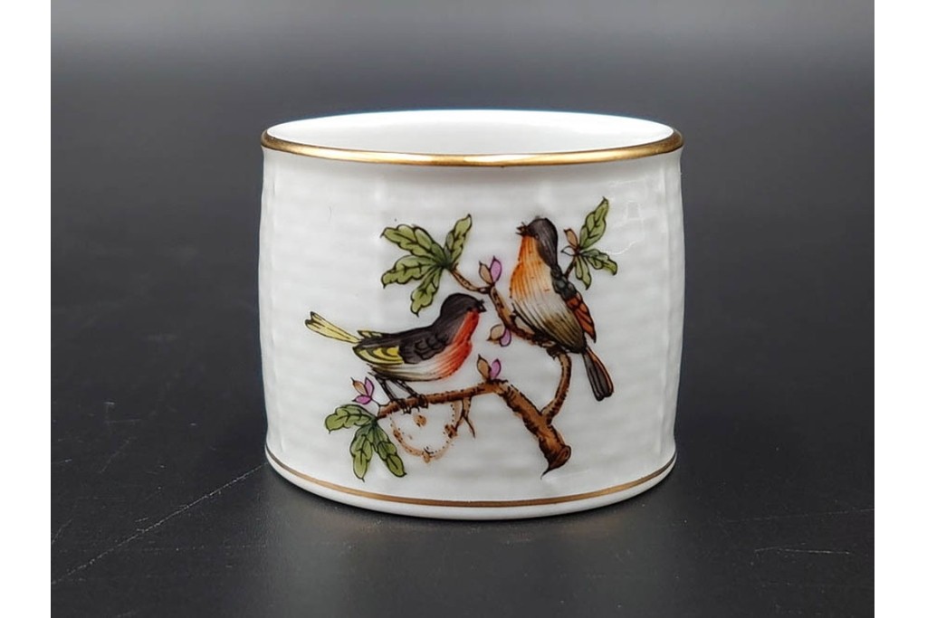 ハンガリー　ヘレンド(HEREND)　ロスチャイルド・バードシリーズ　上品なプレートとナプキンリングのセット　(R-087317)