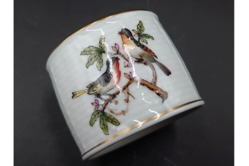 ハンガリー　ヘレンド(HEREND)　ロスチャイルド・バードシリーズ　上品なプレートとナプキンリングのセット　(R-087317)