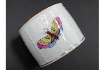 ハンガリー　ヘレンド(HEREND)　ロスチャイルド・バードシリーズ　上品なプレートとナプキンリングのセット　(R-087317)