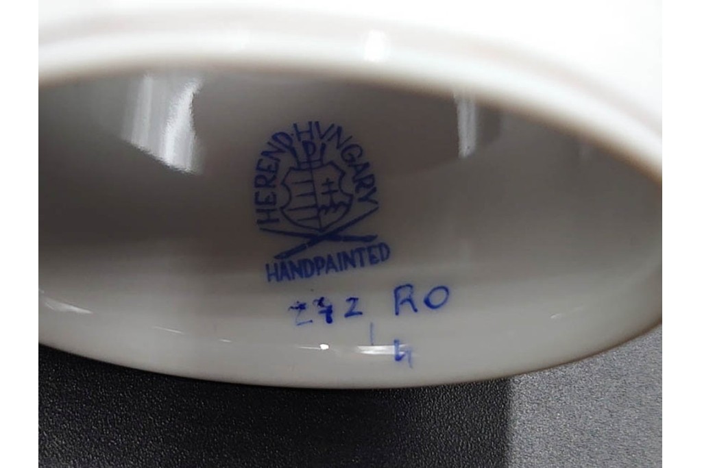 ハンガリー　ヘレンド(HEREND)　ロスチャイルド・バードシリーズ　上品なプレートとナプキンリングのセット　(R-087317)