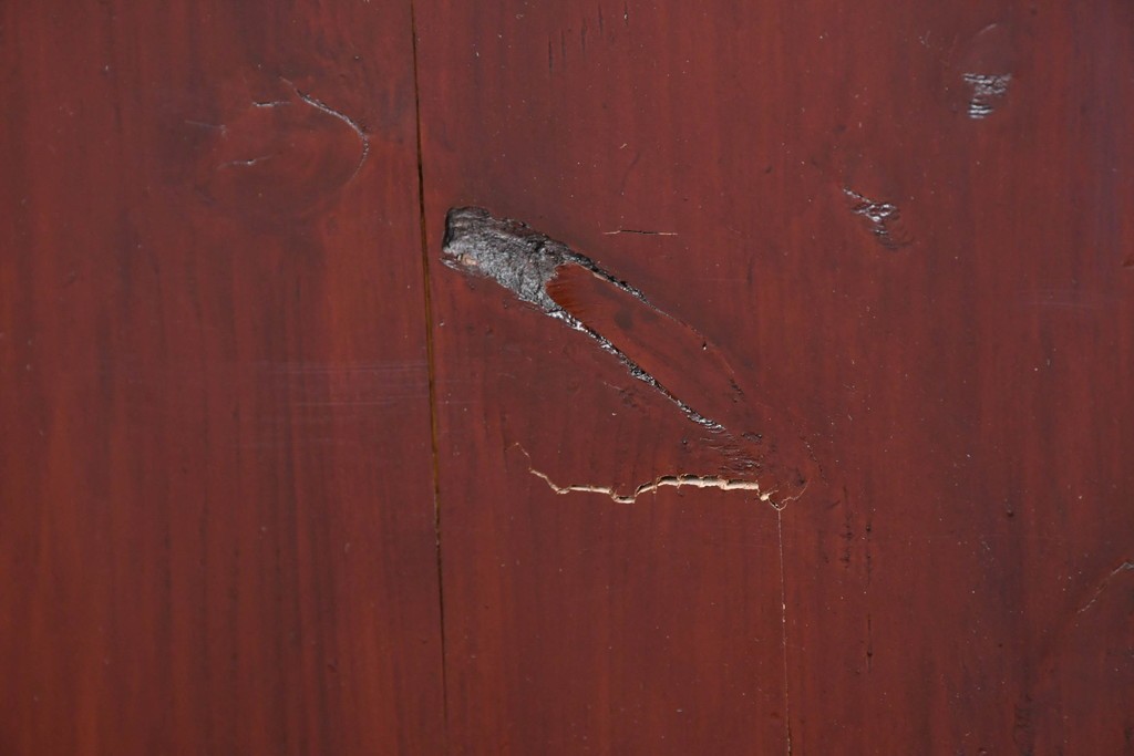 和製アンティーク　前面欅(ケヤキ)材　木目が魅力の五丁引き庄内箪笥　(R-087320)