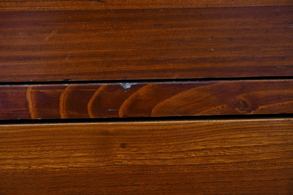 和製アンティーク　前面欅(ケヤキ)材　木目が魅力の五丁引き庄内箪笥　(R-087320)