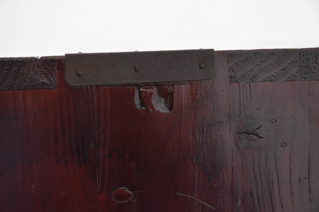 和製アンティーク　前面欅(ケヤキ)材　木目が魅力の庄内箪笥ローチェスト　(R-087321)