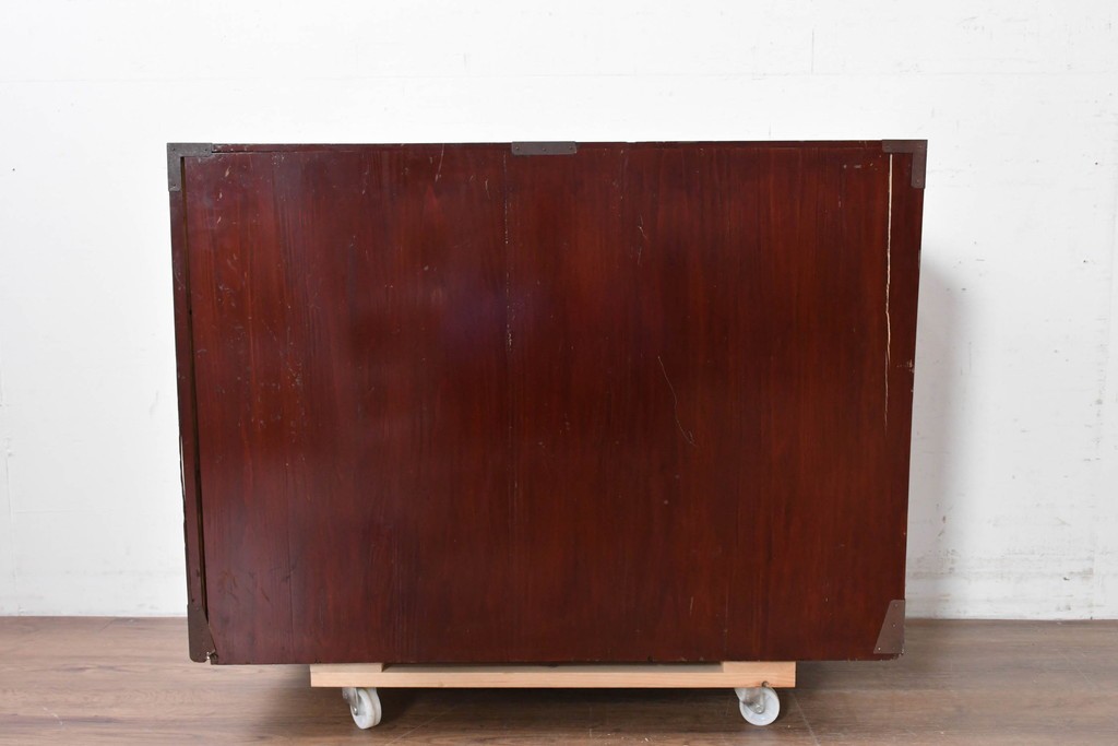 和製アンティーク　前面欅(ケヤキ)材　木目が魅力の庄内箪笥ローチェスト　(R-087321)