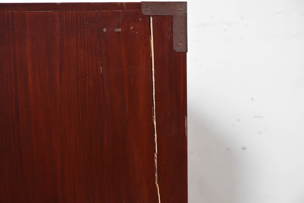 和製アンティーク　前面欅(ケヤキ)材　木目が魅力の庄内箪笥ローチェスト　(R-087321)