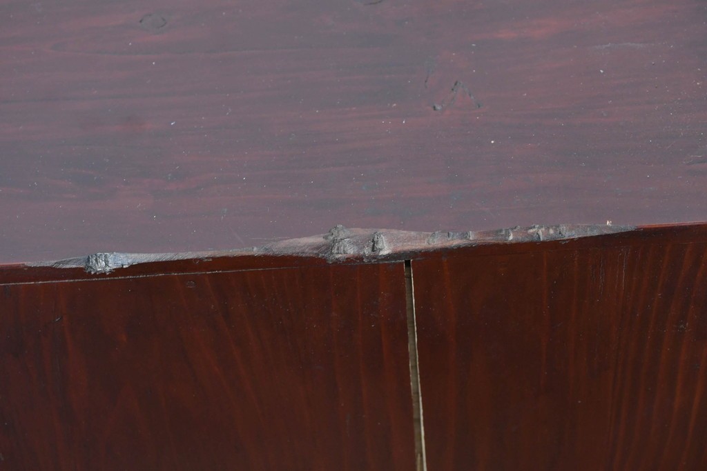 和製アンティーク　前面欅(ケヤキ)材　木目が魅力の庄内箪笥ローチェスト　(R-087322)