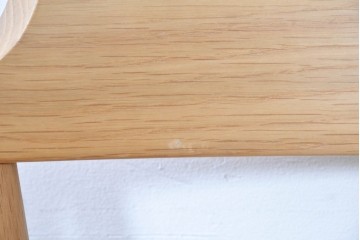 中古　飛騨産業　キツツキマーク　CRESCENT(クレセント)シリーズ　オーク材　曲線美が際立つアームチェア4脚セット　定価約39万円　(R-087326)