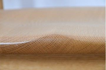 中古　飛騨産業　キツツキマーク　CRESCENT(クレセント)シリーズ　オーク材　曲線美が際立つアームチェア4脚セット　定価約39万円　(R-087326)