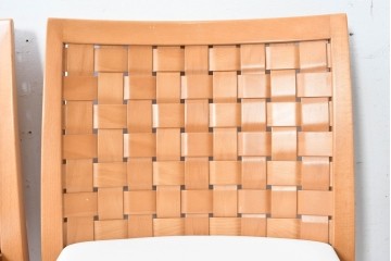 中古　美品　arflex(アルフレックス)　LUCA(ルカ)　合皮　洗練されたモダンデザインのアームレスチェア2脚セット　定価(2脚合計)約24万円　(R-087330)