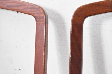 中古　希少な廃番品!　カリモク家具(karimoku)　最上位シリーズ「ビベンテ」　花梨(カリン)材　なめらかな曲線を描くフレームが魅力のダイニングチェア2脚セット　(R-087332)