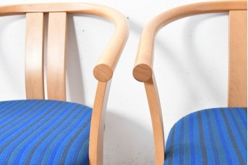 和製ヴィンテージ　秋田木工　剣持勇氏デザイン　No.80　ブナ材のラウンジチェア2脚セット　現行定価(2脚合計)約26万円　(R-087333)