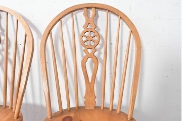 中古　アメリカ　ETHAN ALLEN(イーセンアーレン)　ホイールバックウィンザーチェア2脚セット　(R-087336)