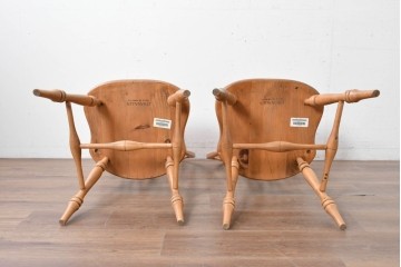 中古　アメリカ　ETHAN ALLEN(イーセンアーレン)　ホイールバックウィンザーチェア2脚セット　(R-087336)