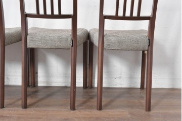 中古　カリモク家具(karimoku)　すっきりとした縦格子の背もたれが上品なダイニングチェア4脚セット　定価(4脚合計)約20万円　(R-087339)