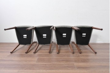 中古　カリモク家具(karimoku)　すっきりとした縦格子の背もたれが上品なダイニングチェア4脚セット　定価(4脚合計)約20万円　(R-087339)