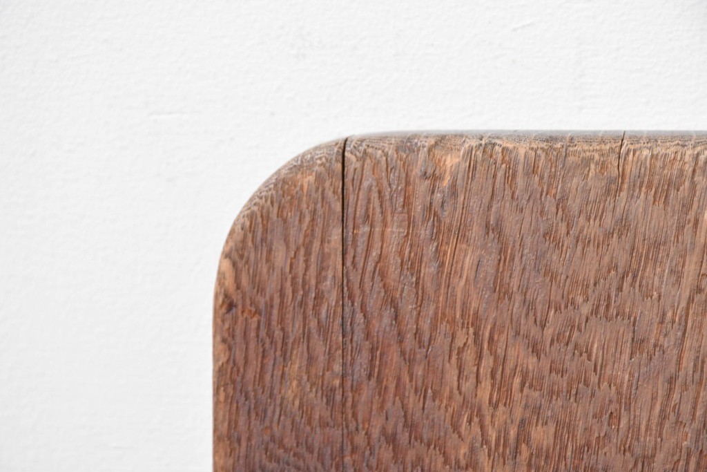 和製ヴィンテージ　楢(ナラ)材　コーヒーカップの透かし彫り入り　古いカフェのダイニングチェア3脚セット　(R-087342)