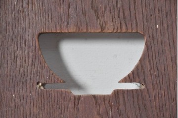 和製ヴィンテージ　楢(ナラ)材　コーヒーカップの透かし彫り入り　古いカフェのダイニングチェア3脚セット　(R-087342)