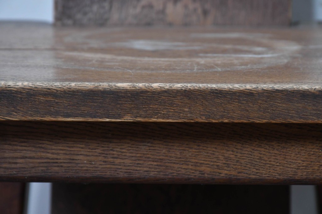 和製ヴィンテージ　楢(ナラ)材　コーヒーカップの透かし彫り入り　古いカフェのダイニングチェア3脚セット　(R-087342)