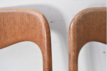 《張地の張り替え加工費込み》　スウェーデンヴィンテージ　希少モデル　Albin Johansson & Soner(アルビン・ヨハンソン&セーナー)　Storken(ストーケン)　背もたれのカーブが印象的なチーク材のダイニングチェア4脚セット　(R-087343)