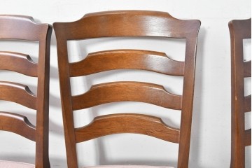 中古　美品　希少な廃番品!　飛騨産業　キツツキマーク　穂高シリーズ　曲線を活かした背もたれと挽き物脚が調和するクラシックダイニングチェア4脚セット　現行定価(4脚合計)約30万円　(R-087345)