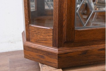 中古　美品　希少な廃番品!　COUNTRY HOUSE 2000(カントリーハウス)　Brugge(ブルージュ)　装飾ガラスが美しい背面鏡張りのキュリオケース　(R-087347)