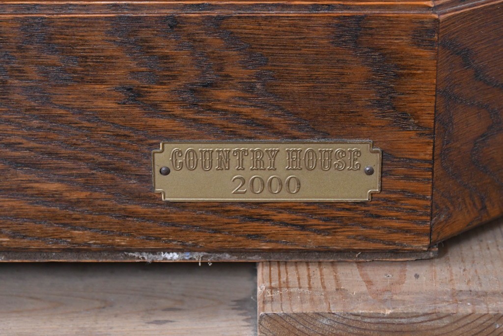 中古　美品　希少な廃番品!　COUNTRY HOUSE 2000(カントリーハウス)　Brugge(ブルージュ)　装飾ガラスが美しい背面鏡張りのキュリオケース　(R-087347)