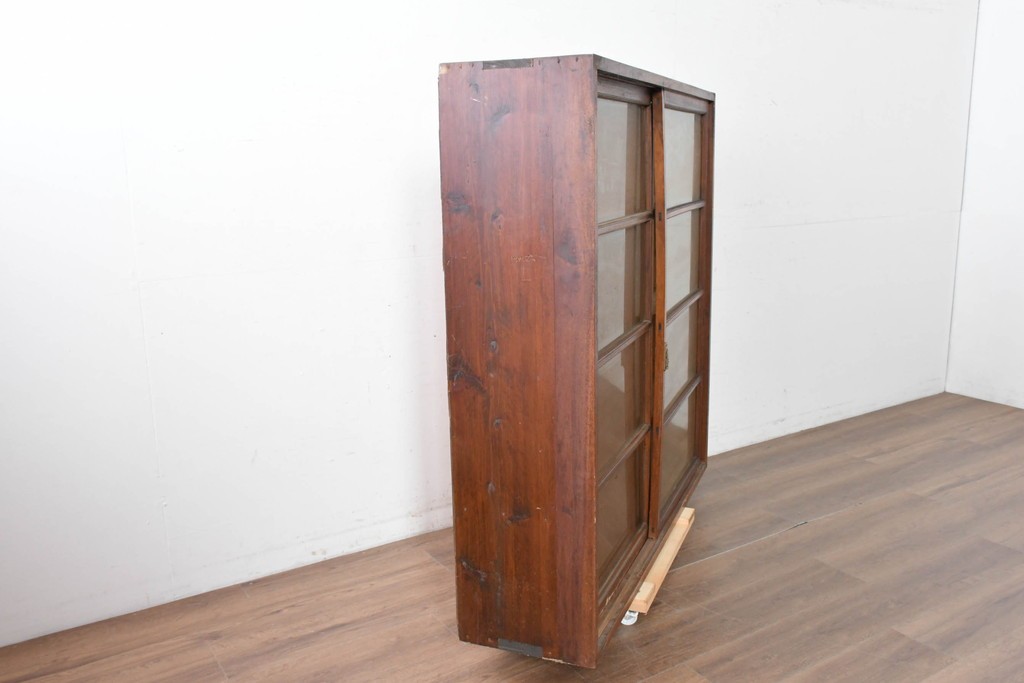 和製アンティーク　やわらかな透け感が魅力の結霜ガラス戸棚　(R-087353)